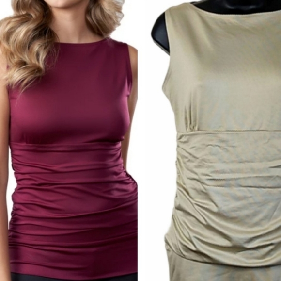 A'nue Ligne Tops - LIKE NEW A'nue Ligne High Neck Sleeveless Rouched Top